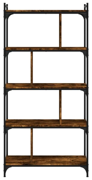 5 szintes füstös tölgy színű fa könyvespolc 76 x 32 x 158 cm