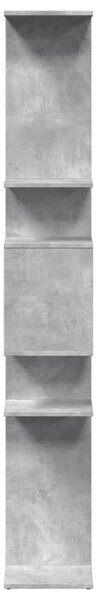 Betonszürke szerelt fa könyvszekrény 92 x 29 x 188 cm