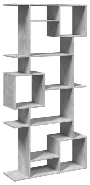 Betonszürke szerelt fa könyvszekrény 92 x 29 x 188 cm