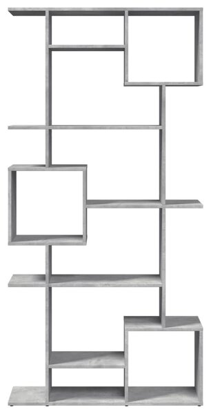 Betonszürke szerelt fa könyvszekrény 92 x 29 x 188 cm