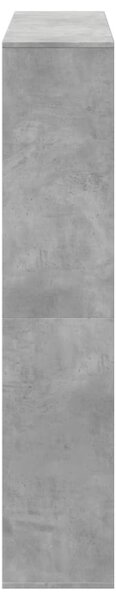 Betonszürke szerelt fa könyvszekrény 132 x 29 x 141,5 cm