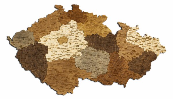 Natura Products - Csehország 3D Fa Puzzle Térkép - Elegáns Fali Dekoráció
