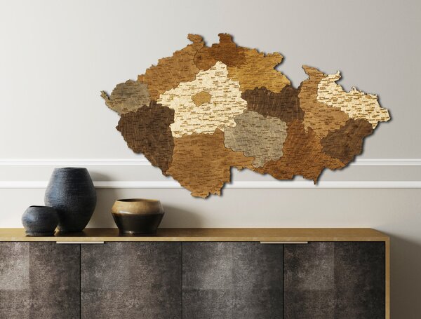 Natura Products - Csehország 3D Fa Puzzle Térkép - Elegáns Fali Dekoráció