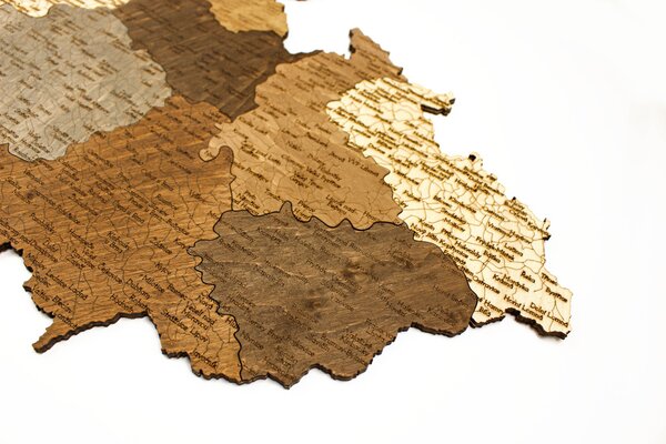 Natura Products - Csehország 3D Fa Puzzle Térkép - Elegáns Fali Dekoráció