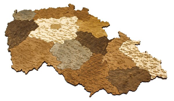 Natura Products - Csehország 3D Fa Puzzle Térkép - Elegáns Fali Dekoráció