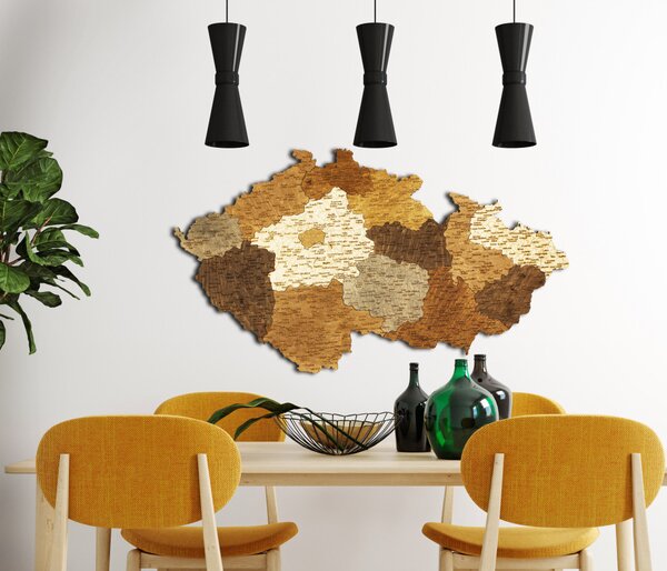Natura Products - Csehország 3D Fa Puzzle Térkép - Elegáns Fali Dekoráció