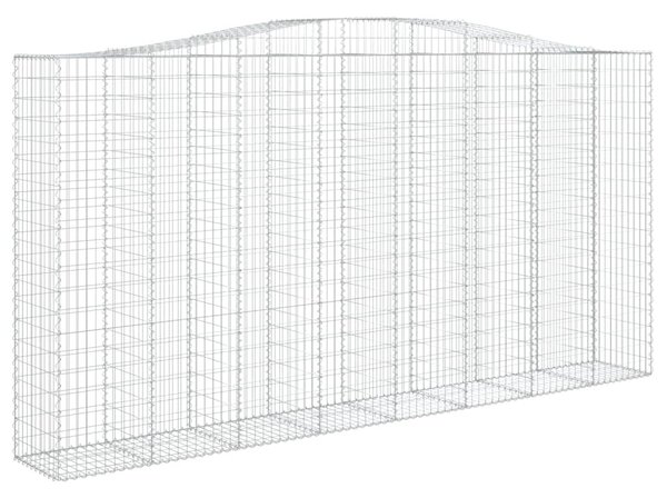 4 db íves horganyzott vas gabion kosár 400x50x200/220 cm