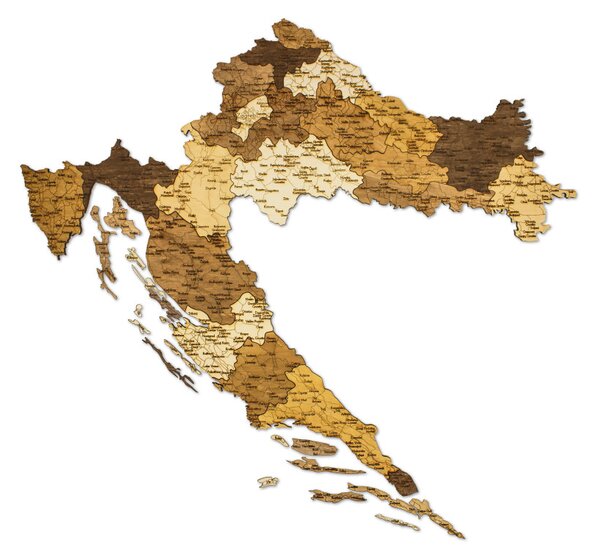 Natura Products - Horvátország 3D Fa Puzzle Térkép - Elegáns Fali Dekoráció