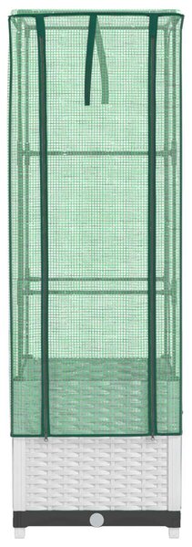 Rattan megjelenésű magaságyás melegháztakaróval 40x40x139 cm
