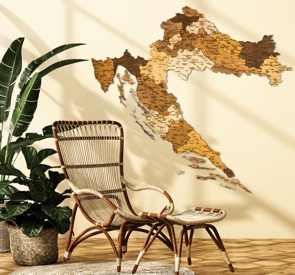 Natura Products - Horvátország 3D Fa Puzzle Térkép - Elegáns Fali Dekoráció