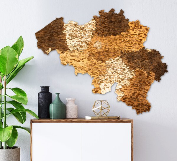 Natura Products - Belgium 3D Fa Puzzle Térkép - Elegáns Fali Dekoráció