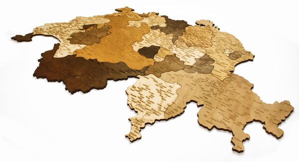 Natura Products - Svájc 3D Fa Puzzle Térkép - Elegáns Fali Dekoráció