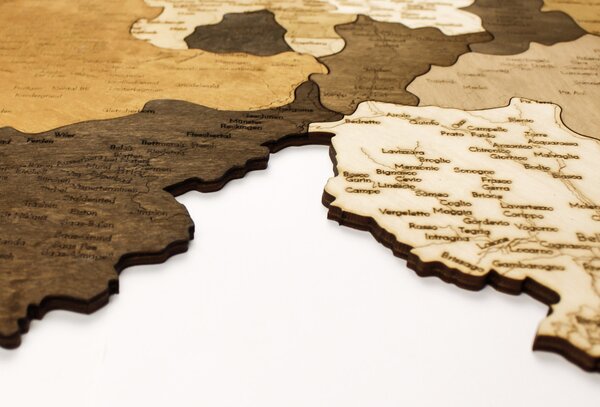 Natura Products - Svájc 3D Fa Puzzle Térkép - Elegáns Fali Dekoráció