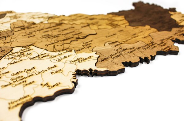 Natura Products - Horvátország 3D Fa Puzzle Térkép - Elegáns Fali Dekoráció