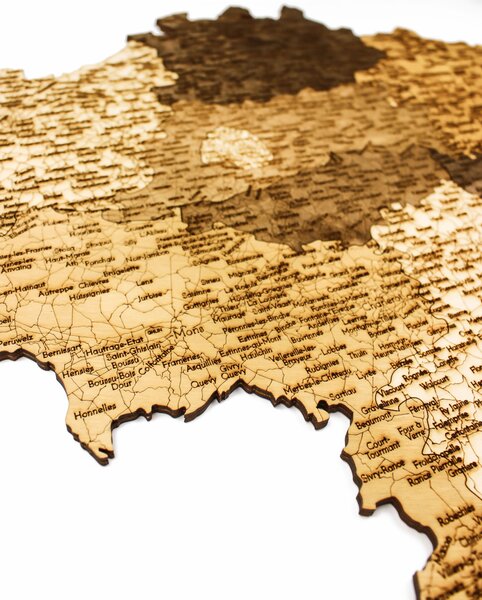 Natura Products - Belgium 3D Fa Puzzle Térkép - Elegáns Fali Dekoráció