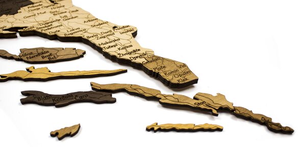 Natura Products - Horvátország 3D Fa Puzzle Térkép - Elegáns Fali Dekoráció