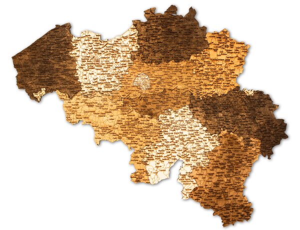Natura Products - Belgium 3D Fa Puzzle Térkép - Elegáns Fali Dekoráció