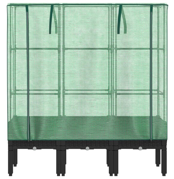 Rattan megjelenésű magaságyás melegháztakaróval 120x40x140 cm