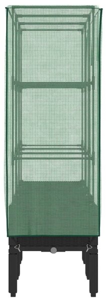 Rattan megjelenésű magaságyás melegháztakaróval 120x40x140 cm