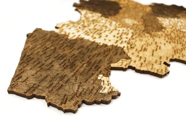 Natura Products - Belgium 3D Fa Puzzle Térkép - Elegáns Fali Dekoráció