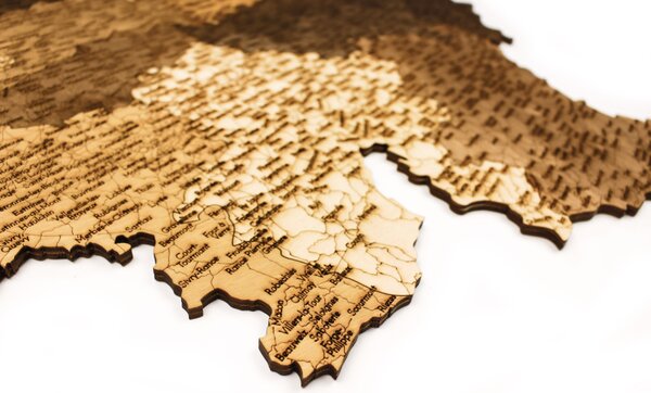 Natura Products - Belgium 3D Fa Puzzle Térkép - Elegáns Fali Dekoráció
