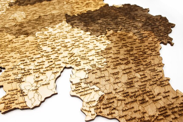 Natura Products - Belgium 3D Fa Puzzle Térkép - Elegáns Fali Dekoráció