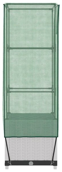 Rattan megjelenésű magaságyás melegháztakaróval 40x40x139 cm