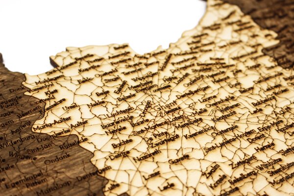 Natura Products - Belgium 3D Fa Puzzle Térkép - Elegáns Fali Dekoráció