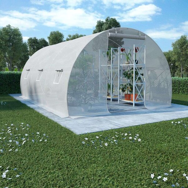 Nagy Melegház - 13,5 m² - PE Hálószövet - Acélváz