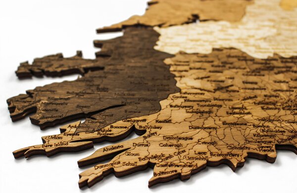 Natura Products - Írország 3D Fa Puzzle Térkép - Elegáns Fali Dekoráció