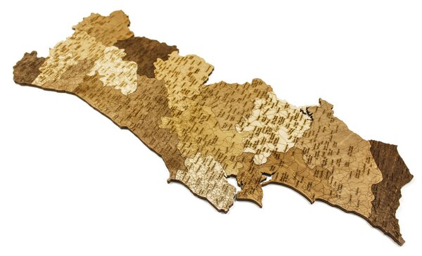 Natura Products - Portugália 3D Fa Puzzle Térkép - Elegáns Fali Dekoráció