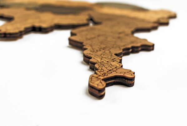 Natura Products - Egyesült Királyság 3D Fa Puzzle Térkép - Elegáns Fali Dekoráció