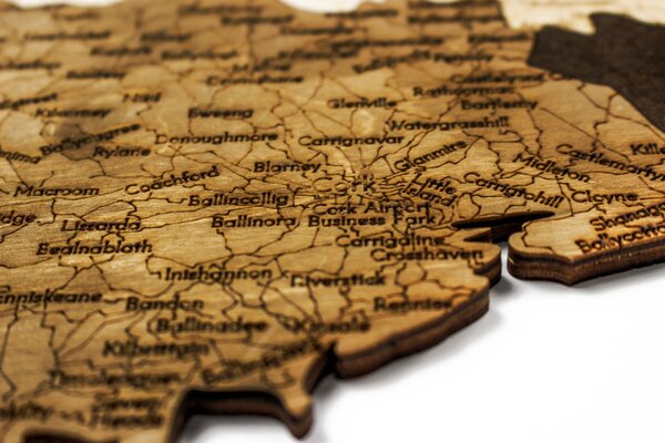 Natura Products - Írország 3D Fa Puzzle Térkép - Elegáns Fali Dekoráció