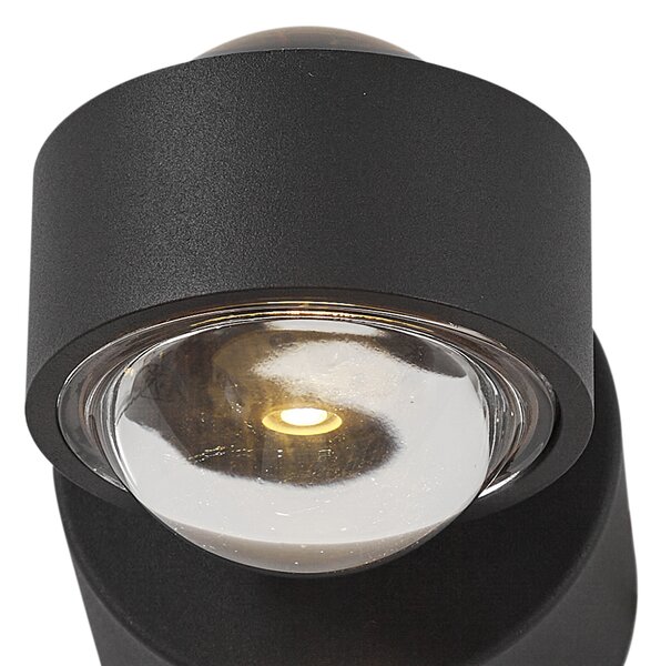 Design fali lámpa fekete, LED-del, IP44 - Lens