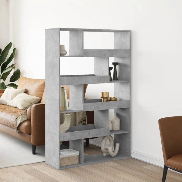 Betonszürke szerelt fa könyvespolc 100 x 33 x 156,5 cm