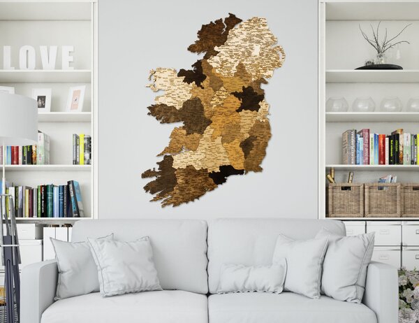 Natura Products - Írország 3D Fa Puzzle Térkép - Elegáns Fali Dekoráció
