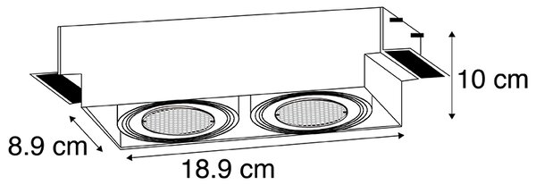 Beépített spotlámpa fekete dönthető és forgatható Trimless 2-es - Oneon Honey