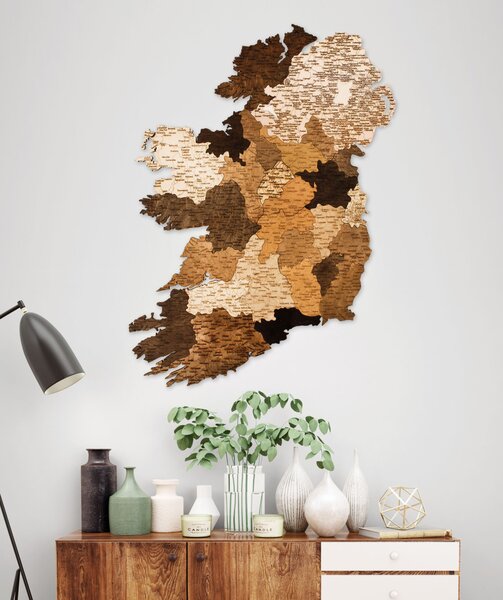 Natura Products - Írország 3D Fa Puzzle Térkép - Elegáns Fali Dekoráció