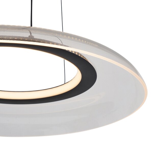 Design függőlámpa fekete és átlátszó, 3 lépésben dimmelhető - Scacrylic