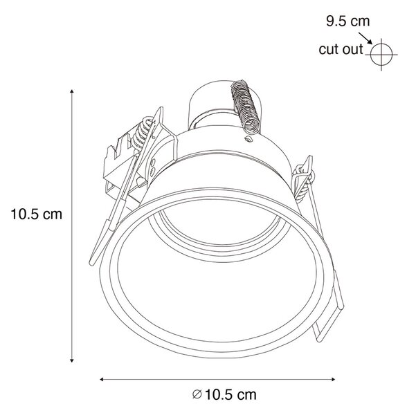 Dept modern beépíthető spotlámpa szett, 6 darabos, fekete arannyal GU10 70mm IP44