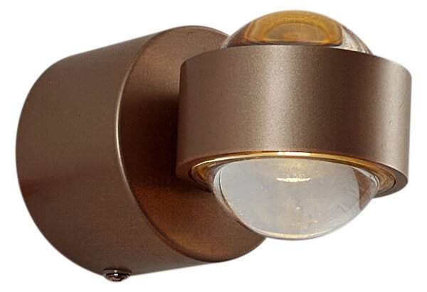 Design fali lámpa sötét bronz LED-del IP44 - Lens