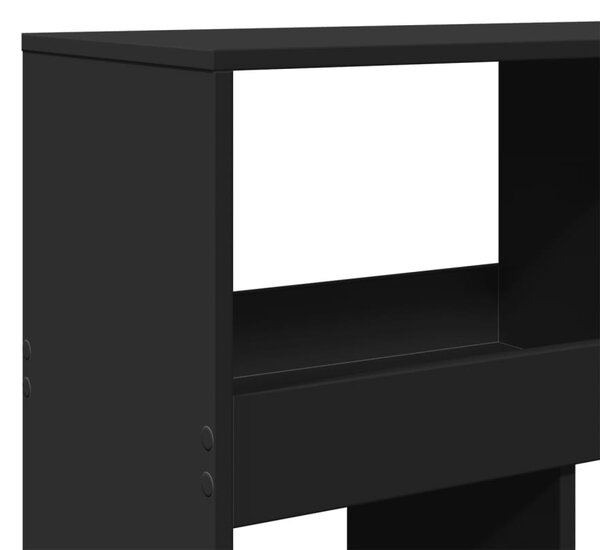 Fekete szerelt fa térelválasztó 100 x 33 x 187,5 cm
