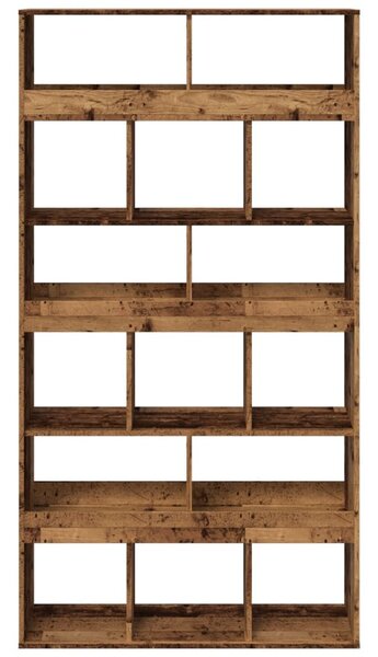 Antik fa színű szerelt fa könyvespolc 100 x 33 x 187,5 cm