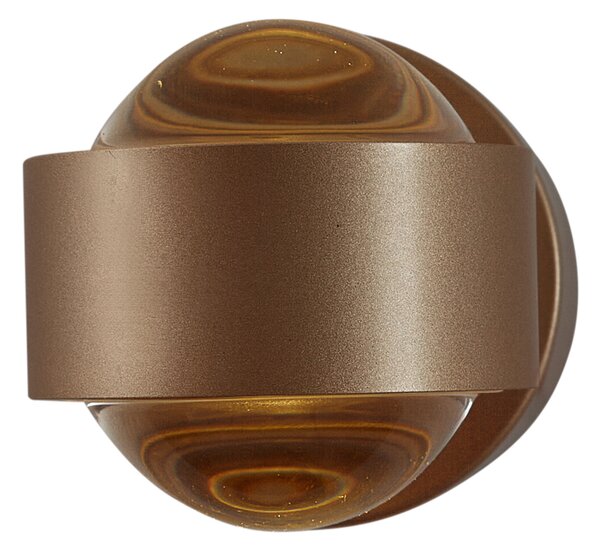 Design fali lámpa sötét bronz LED-del IP44 - Lens