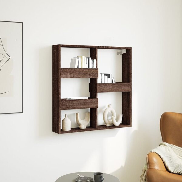 VidaXL barna tölgy színű szerelt fa fali szekrény 80 x 15 x 80 cm
