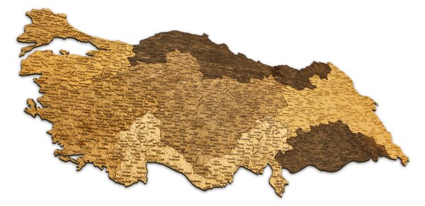 Natura Products - Törökország 3D Fa Puzzle Térkép - Elegáns Fali Dekoráció