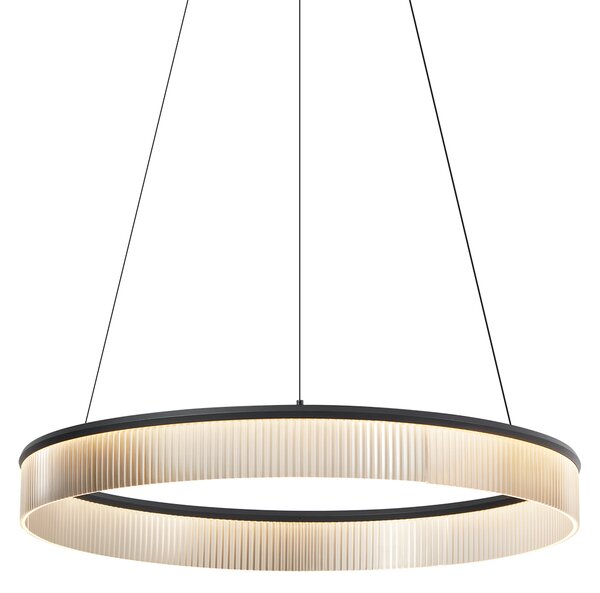 Modern fekete függőlámpa 78 cm LED-del, 3 lépésben dimmelhető - Anello csillár