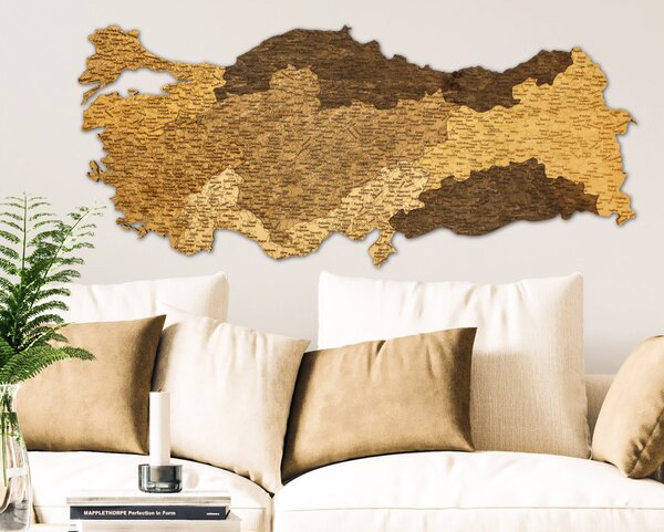 Natura Products - Törökország 3D Fa Puzzle Térkép - Elegáns Fali Dekoráció