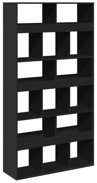 Fekete szerelt fa könyvespolc 100 x 33 x 187,5 cm