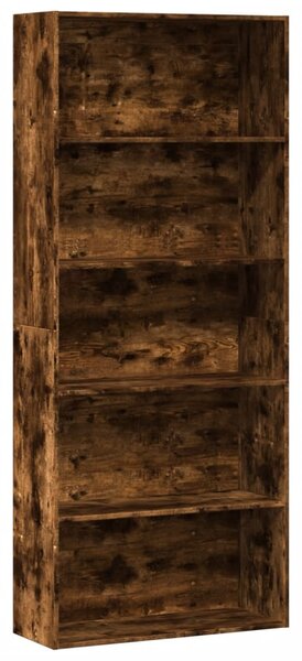 Füstös tölgy színű szerelt fa könyvszekrény 80 x 30 x 189 cm